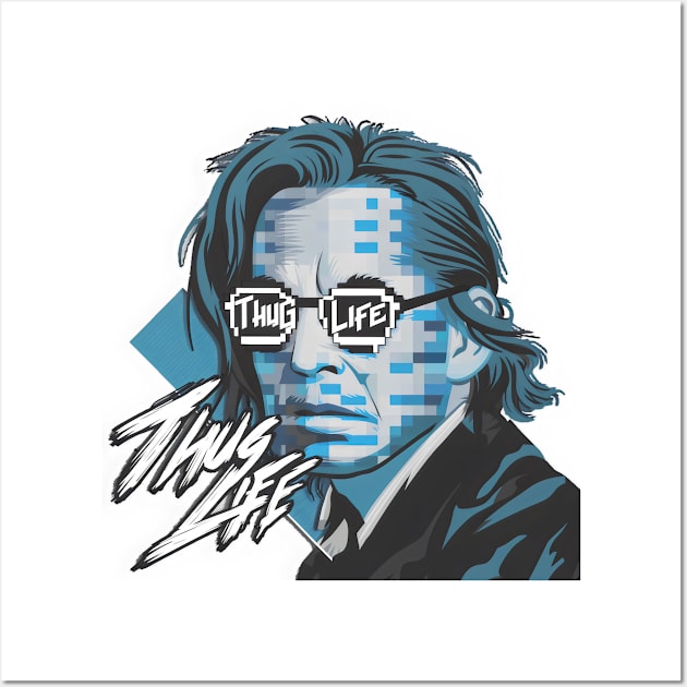 Thug Life Portrait - Charlie Hip Hop Rapper Gangster Wall Art by stickercuffs